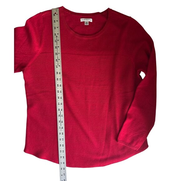 Croft & Barrow Womens Red Textured Knit Long Sleeve Pullover Sweater Size M - Picture 7 of 7